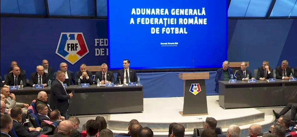 Adrian Petre în timpul votului la Adunarea Generală FRF 2026